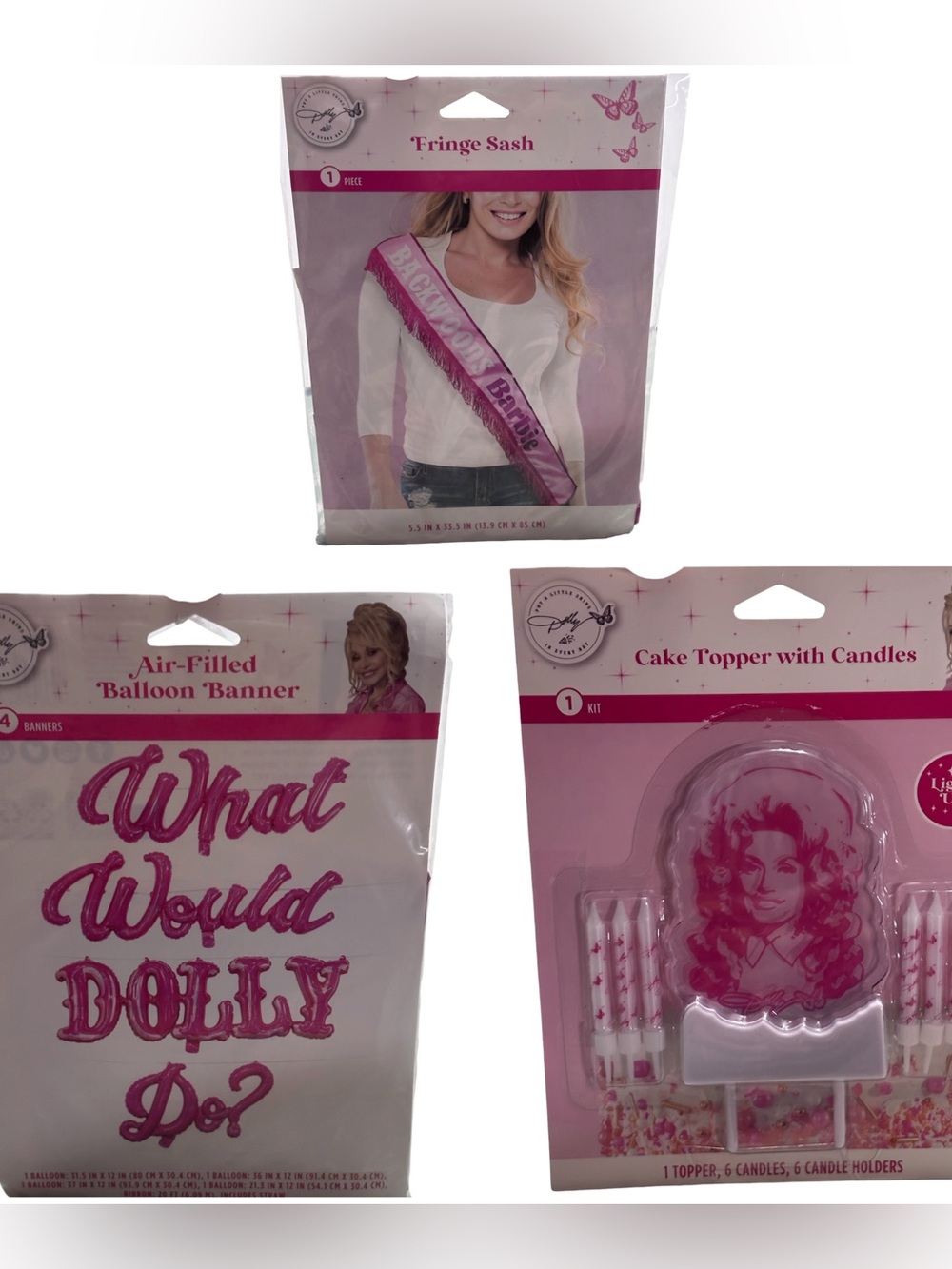Dolly Parton 3 Piece Party Accessories Decorations Set NEW, What Would Dolly Do?